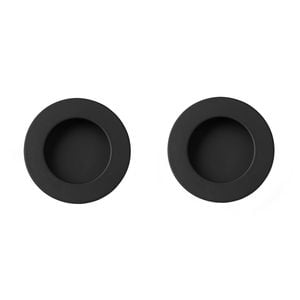 Delf 65mm Matte Black Round Flush Pull - 2 Pack
