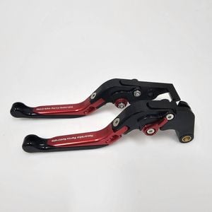 Yamaha Mt-09 Brake And Clutch Lever Pair Suit 2015-2020 Tracer (shorty Style) - Black &amp; Red With Red Adjuster