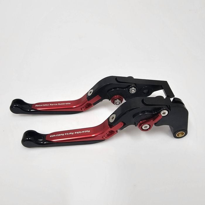 Yamaha Mt-09 Brake And Clutch Lever Pair Suit 2015-2020 Tracer (shorty Style) - Black &amp; Red With Red Adjuster