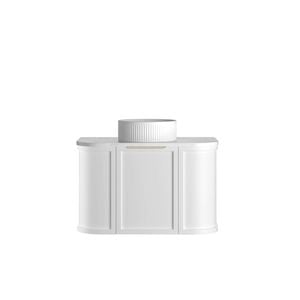 Attica Bentwood Heritage 750mm Matte White Curved Vanity With Carrara Stone Top