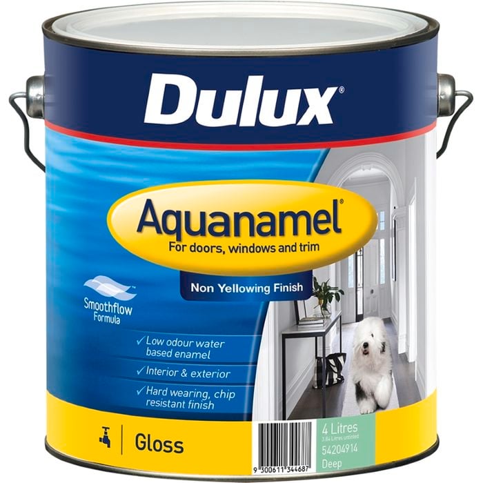 Dulux 4L Enamel Paint Aquanamel Gloss Deep - 4L