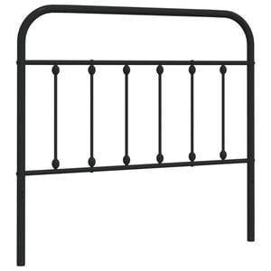 vidaXL Headboard Metal Bed Header Bedroom Furniture Black 107 cm King Single