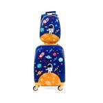 Costway Kids 18" Suitcase + 13" Backpack Travel Luggage Set Astronaut Pattern