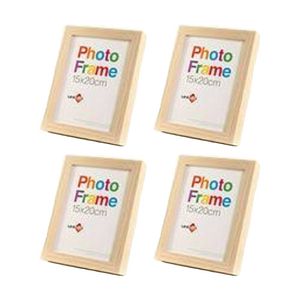4x Unigift Timeless Special Design Photo Wooden Natural Frame - 15x20cm/6x8"