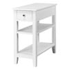 Costway 3-Tier Bedside Table End Table w/1 Drawer & Open Shelf White