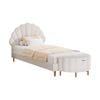 Oikiture Boucle Bed Frame with Ottoman Set Single