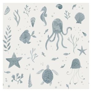 Wallpaper Trader Della Wallpaper Roll 10.05m x 53cm, Blue