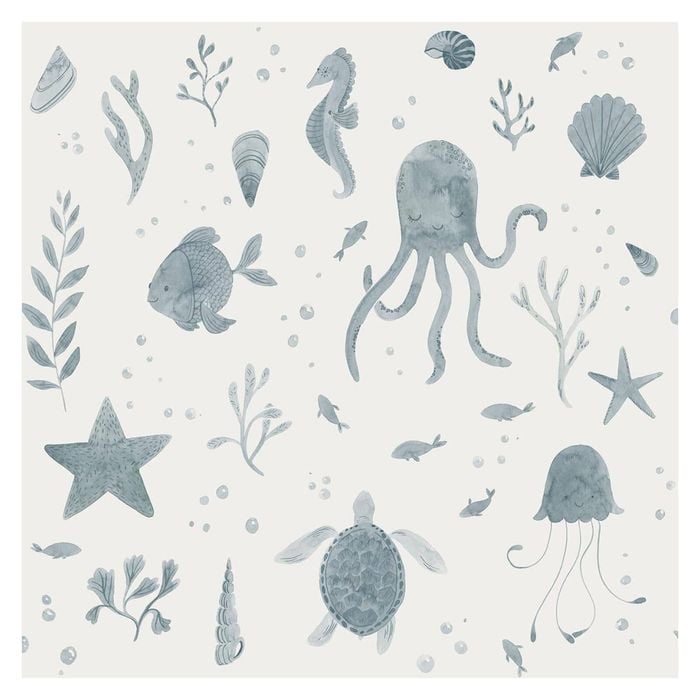 Wallpaper Trader Della Wallpaper Roll 10.05m x 53cm, Blue