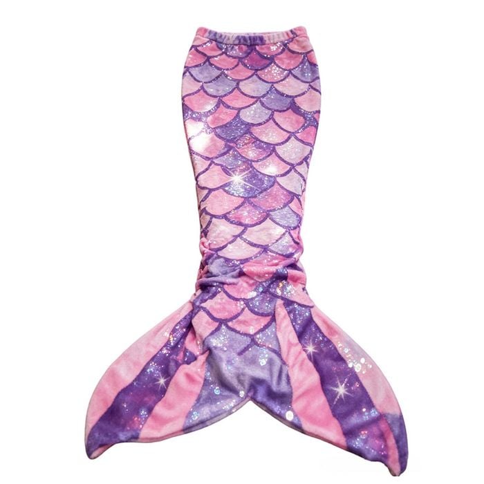 Catzon 142x60cm Mermaid Blanket Soft Flannel All-season Sleeping Bag-purple