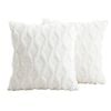 Catzon 2 Pcs Faux Wool Throw Pillow Covers Farmhouse Couch Pillowcases 50X50cm-White