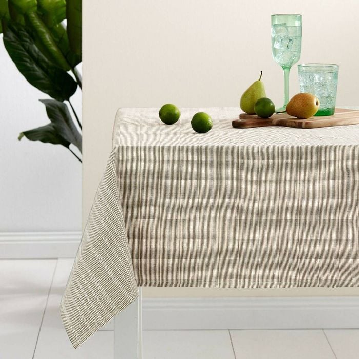 Ladelle Beige Cotton Rich Tablecloth 150 x 265 cm