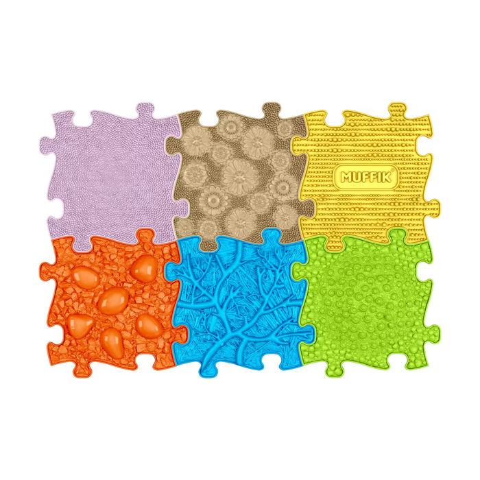 TINNITOTS - 6 Piece Set - Bright- Muffik Toddlers Set - Sensory Playmats