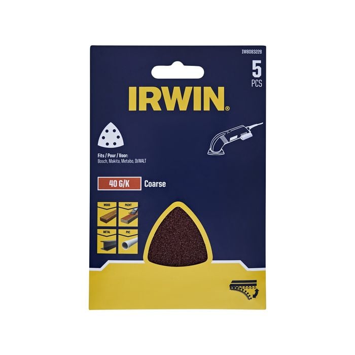 IRWIN 40 Grit Detail Sheets - 5 Pack