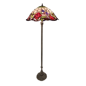 G&g Rose And Dragonfly Tiffany Floor Lamp