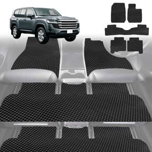 6D Diamond Car Floor Mats for Toyota LandCruiser 300 2021-Current-Ultimate Set-Black-Outback GT
