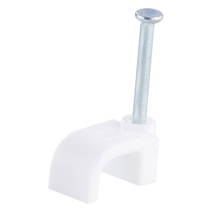 DETA 10mm White Flat Cable Clips - 500 Pack