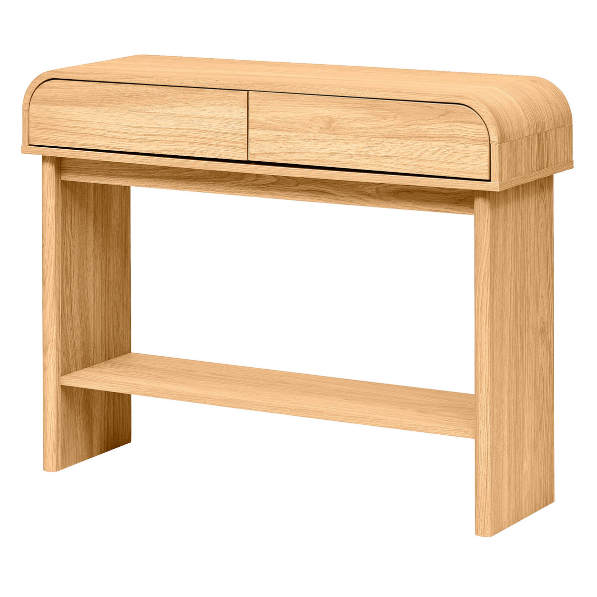 Astin Sinclair 1000 x 300 x 760mm Oak Jensen Curved Console Table ...