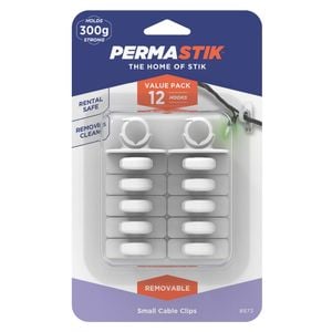 Perma Removable Cable Holder Clips - 12 Pack
