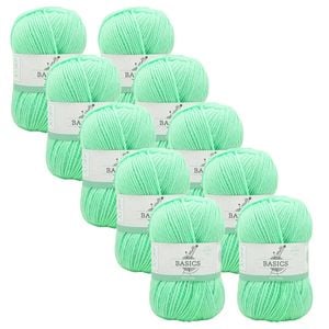 10x Malli Mint Green Blend Basic 100g Knitting/crochet Yarn Acrylic/poly