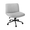 Oikiture Armless Office Desk Chair Linen Grey