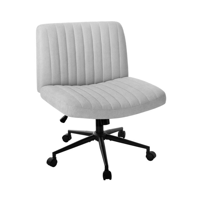 Oikiture Armless Office Desk Chair Linen Grey