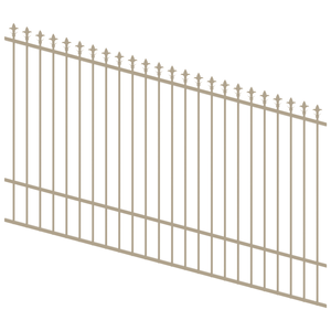 ProtectorAl 1201-2400W x 1500H Paperbark Spear Top Pool Fence Panel Raked Up to 15º