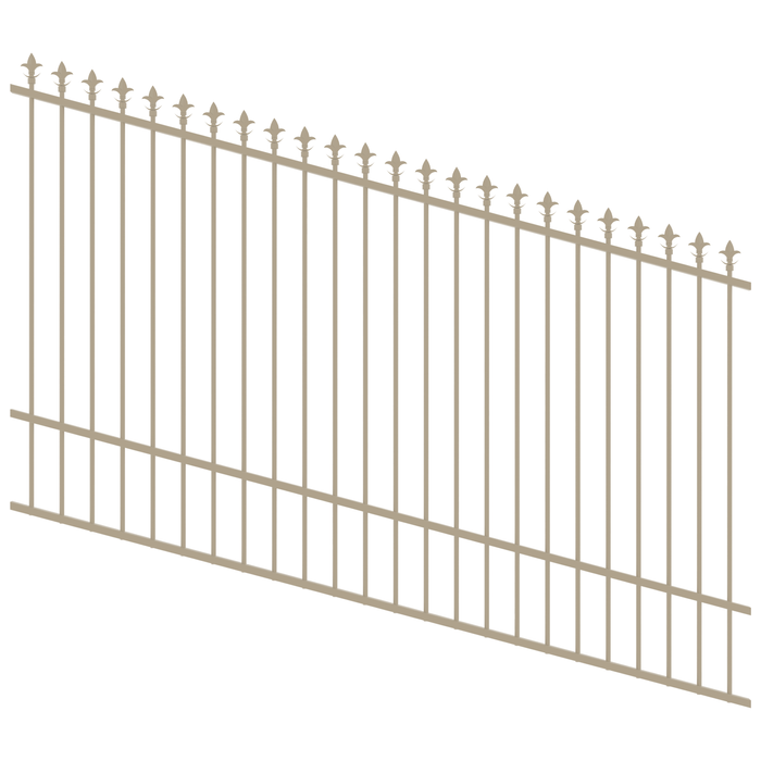 ProtectorAl 1201-2400W x 1500H Paperbark Spear Top Pool Fence Panel Raked Up to 15º