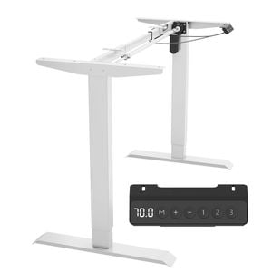 Ufurniture Ergonomic Standing Desk Frame With Memory Smart Controller Adjustable Height Width Silver Frame Only No Desktop