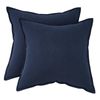 Gioia Casa Twin-pack Linen-cotton Blend European Pillowcases - Navy, 65cm × 65cm