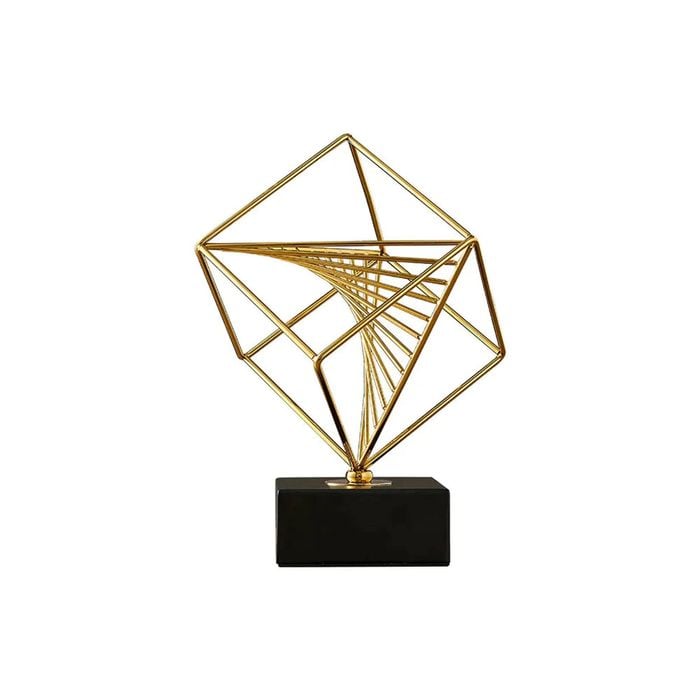 Anydeco 40cm Rubik Cube Tabletop Home Decor Metal Ornaments With Marble Base