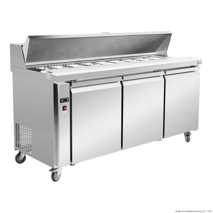 Thermaster Three Large Door Sandwich Bar  - Salad Bar Fridges (slb180)
