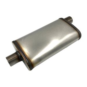 Redback 2-1/4" Performance Muffler Offset/centre - 9" X 4" Oval, 16" Long, 409 Ss