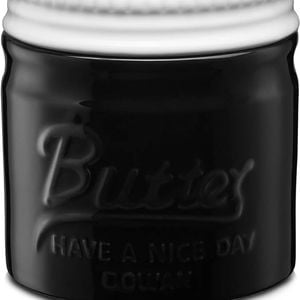 French Butter Dish with Lid - Black
