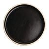 Olympia Flat Round Plate Canvas Delhi Black 180mm Pack Of 6 Stoneware Tableware