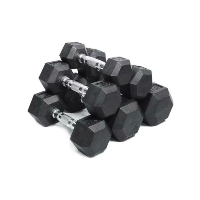 Premium Rubber Hex Dumbbell-22.5KG Pair