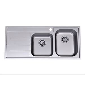 Clark Mantra 1.75 Right Hand Bowl Stainless Steel Sink 1TH With Board And Colander Set