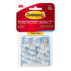 Command Clear Medium Wire Toggle Hook - Value Pack