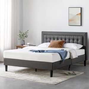 Zinus Queen Fabric Tufted Bed Frame - Dark Grey