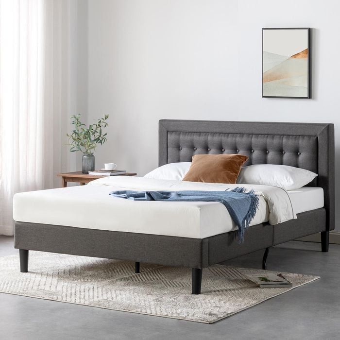 Zinus Queen Fabric Tufted Bed Frame - Dark Grey