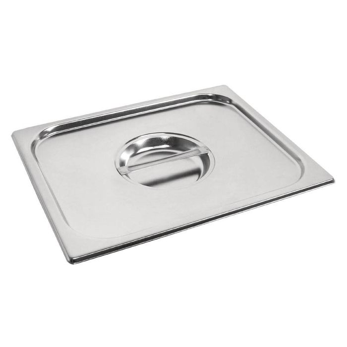 Vogue Heavy Duty Stainless Steel 1/2 Gastronorm Lid for Storing Cooking and Reheating