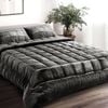 Giselle Bedding Charcoal Faux Mink Quilt Duvet Doona Double