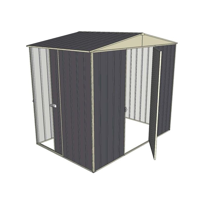 Build-a-Shed 2.3 x 1.5 x 2.3m Single Hinge and Single Sliding Door Narrow Shed - Grey