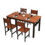 NNECN Wood & Steel Dining Set (Oak & Black)