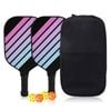 Catzon Pickleball Paddle Set Lightweight Fiberglass Surface Paddles Set Of 2 With 4 Balls 1 Bag-blackpurple