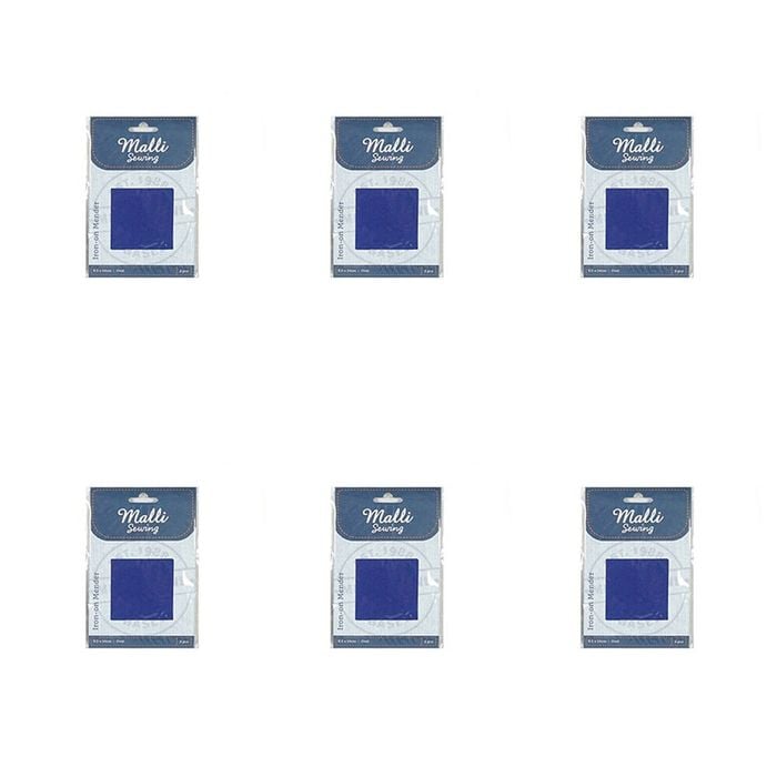 6pk Malli Sewing Assorted  Iron-on Mender Fabric Patch Coloured