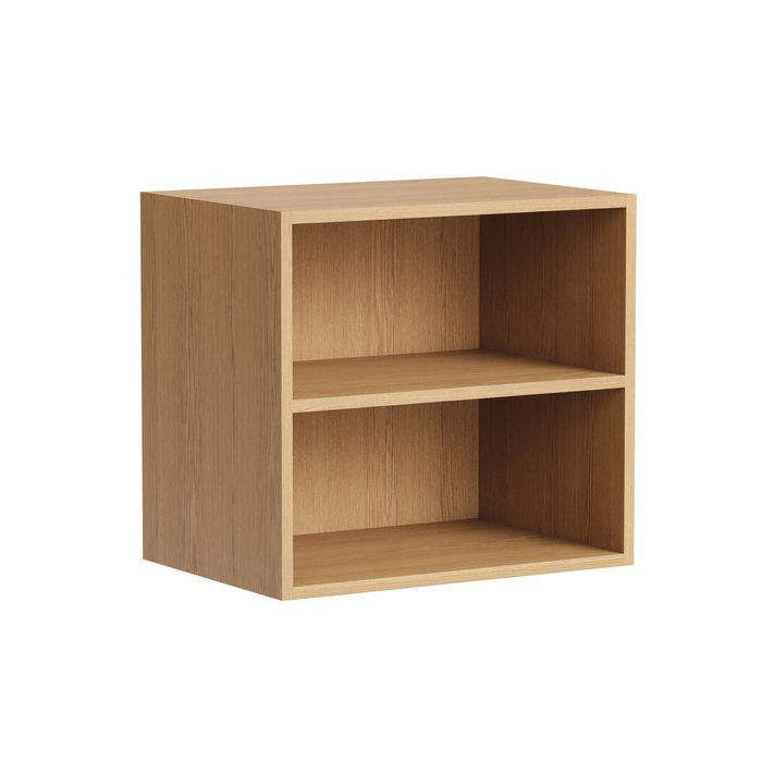 Kaboodle 500-599mm Oak Latte Customisable Deep Med Wall Open Shelf