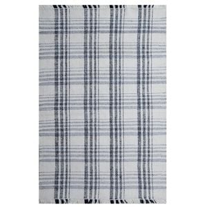 Handwoven Dhurrie Rug-Legend 6361-Ivory/Ash Grey-110x160cm