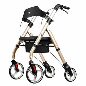 Tall & Strong Heavy-Duty Rollator Walker, Bariatric Mobility Aid - Champagne