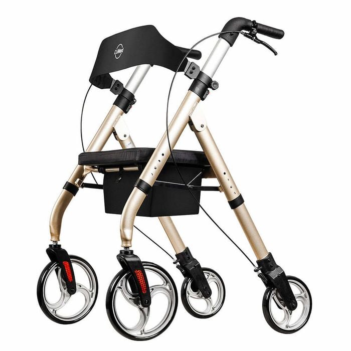 Tall & Strong Heavy-Duty Rollator Walker, Bariatric Mobility Aid - Champagne