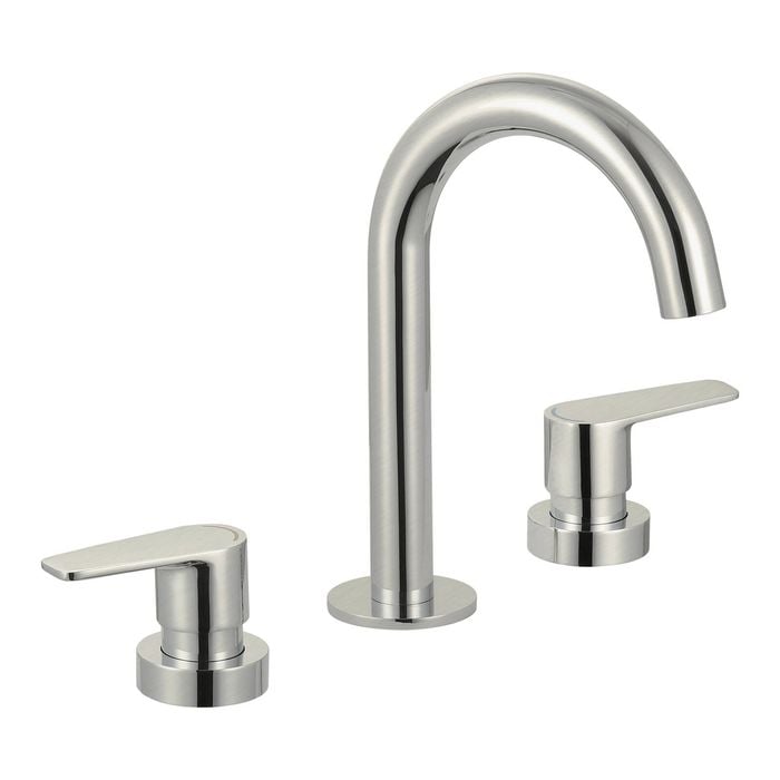 evekare Brushed Nickel 1/4 Turn Extended Lever Basin Set